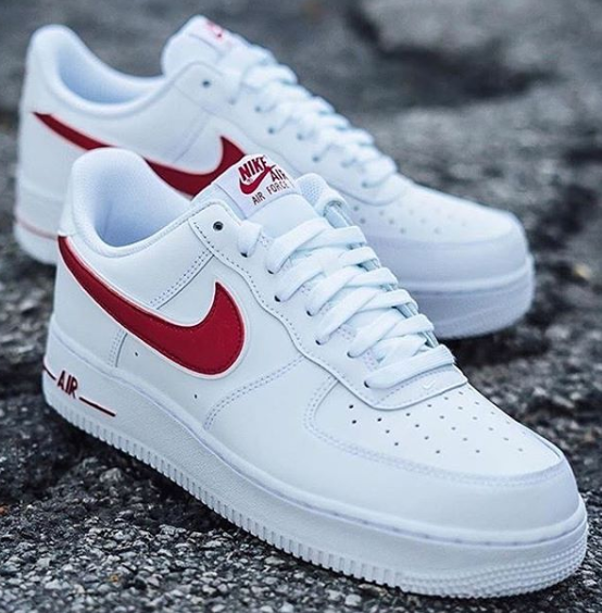 Nike Air Force 1 07 WHITE AND RED Deep Shop Mx