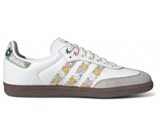 Adidas Samba OG WHITE SATIN FLORAL CLOUD CLEAR GRANITE