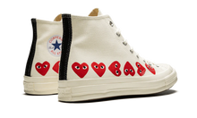 Cargar imagen en el visor de la galería, Converse Chuck 70 x Comme Des Garcons Hi MULTI-HEART PLAY WHITE