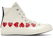 Cargar imagen en el visor de la galería, Converse Chuck 70 x Comme Des Garcons Hi MULTI-HEART PLAY WHITE